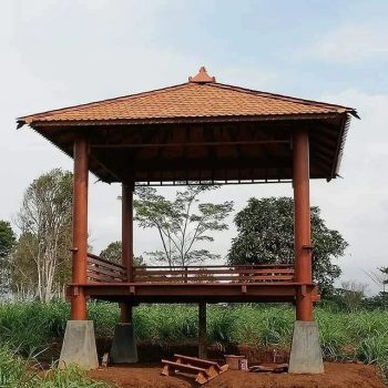 jasa pembuatan gazebo kayu jati 1